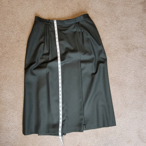 Vintage Beltrami Olive Green 100% Wool Pleat Skirt SZ M - Picture 15 of 16